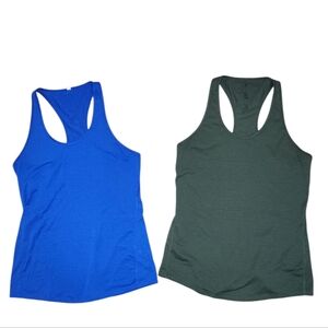 Lucy Women's Racerback Tank Tops - Blue and Dark Green